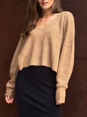Babaton Tessin Sweater in Heather Natural Tan